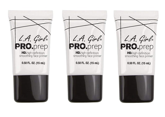L.A. Girl High Definition Smoothing Primer three-pack tubes deliver a silky base for makeup.