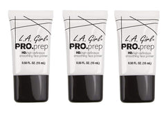L.A. Girl High Definition Smoothing Primer three-pack tubes deliver a silky base for makeup.