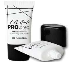 L.A. Girl primer near pores and fine lines shows smoothing effect.