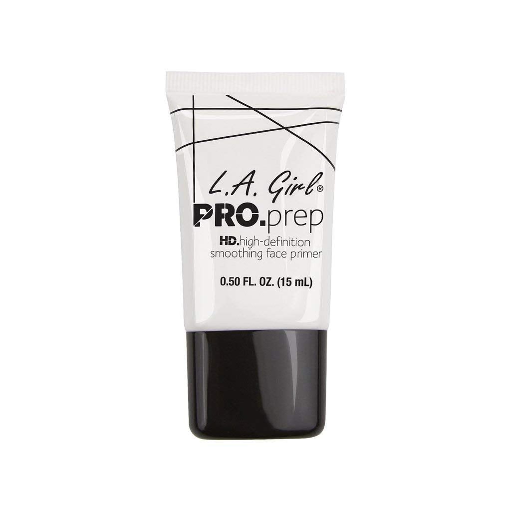 L.A. Girl High Definition Primer label notes fragrance-free formula for sensitive skin.