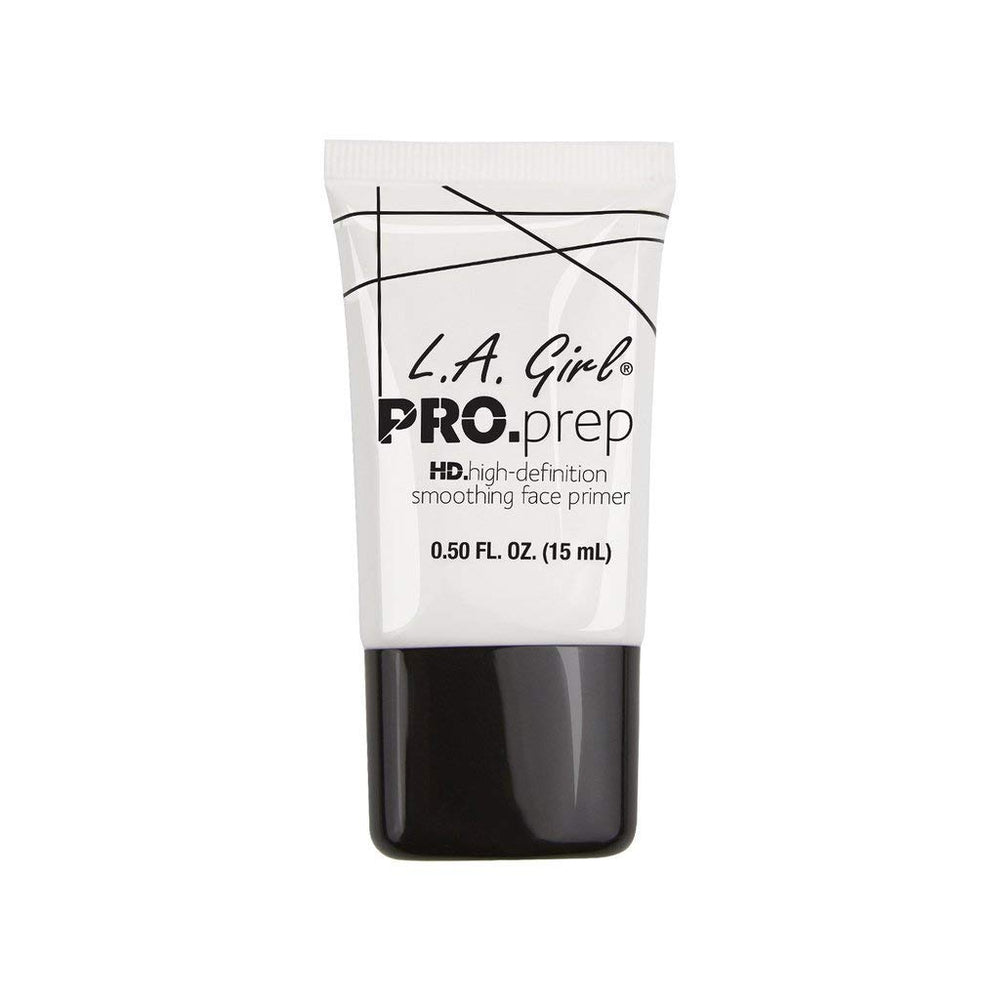 L.A. Girl High Definition Primer label notes fragrance-free formula for sensitive skin.