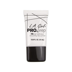 L.A. Girl High Definition Primer label notes fragrance-free formula for sensitive skin.