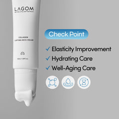 Close-up of LAGOM roller applying cream along the jawline for better definition.