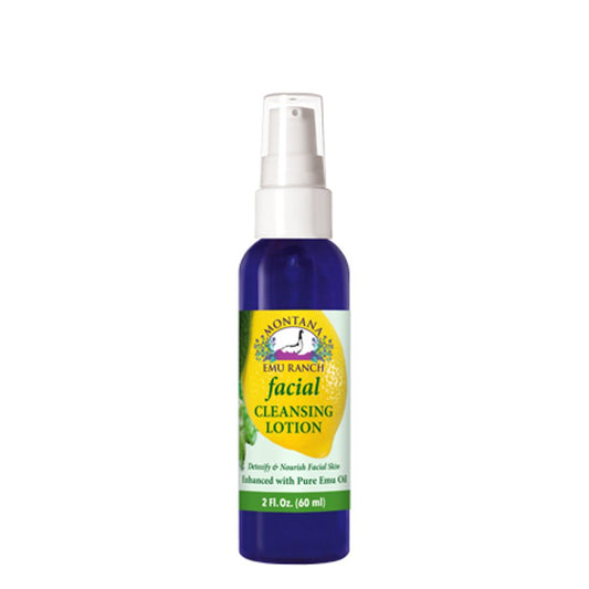 Laid In Montana Montana Emu Ranch facial cleansing lotion with emu oil for makeup removal and skin nourishment.