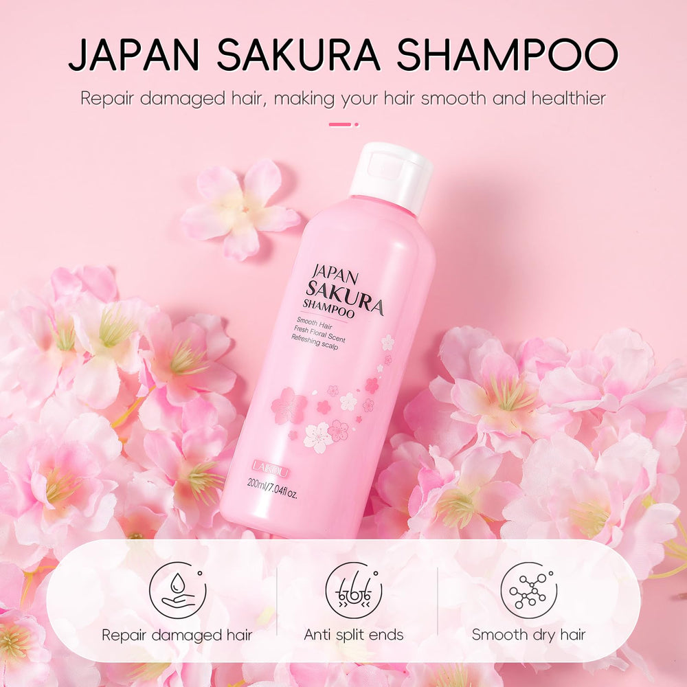 LAIKOU Sakura body wash bottle pour for soft skin and light fragrance