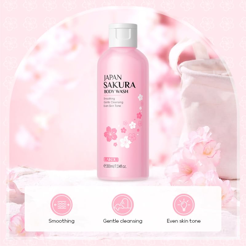 LAIKOU Sakura 3-in-1 set packaging for home and travel care
