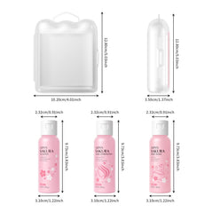 LAIKOU Sakura products arranged with shampoo conditioner and body wash trio
