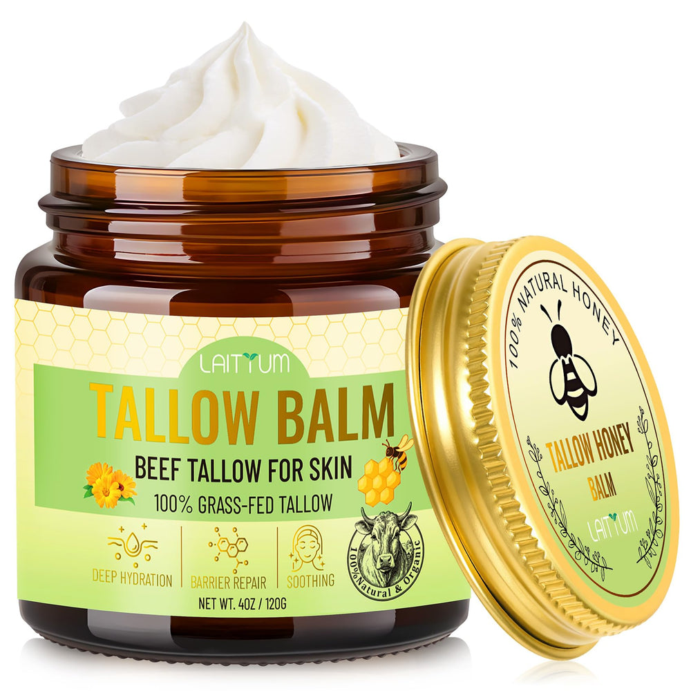 LAITYUM 100% grass-fed tallow matches skin lipids for moisturization