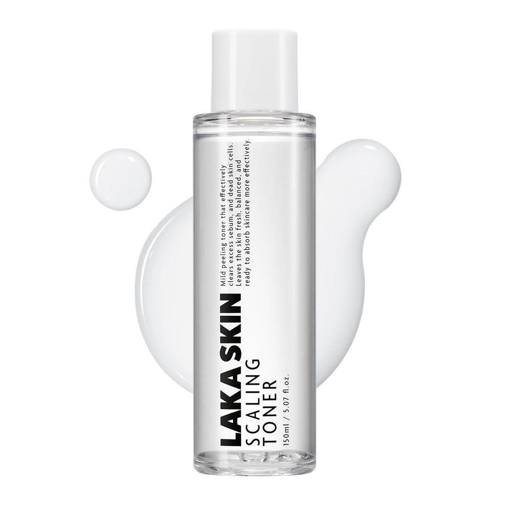 Laka Scaling Toner bottle front view for skin prep and hydration