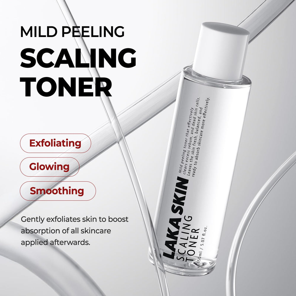Close-up of Laka Scaling Toner liquid texture for quick absorption
