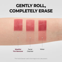 Lips appear hydrated and soft after using Laka Washful Lip Tint Remover.