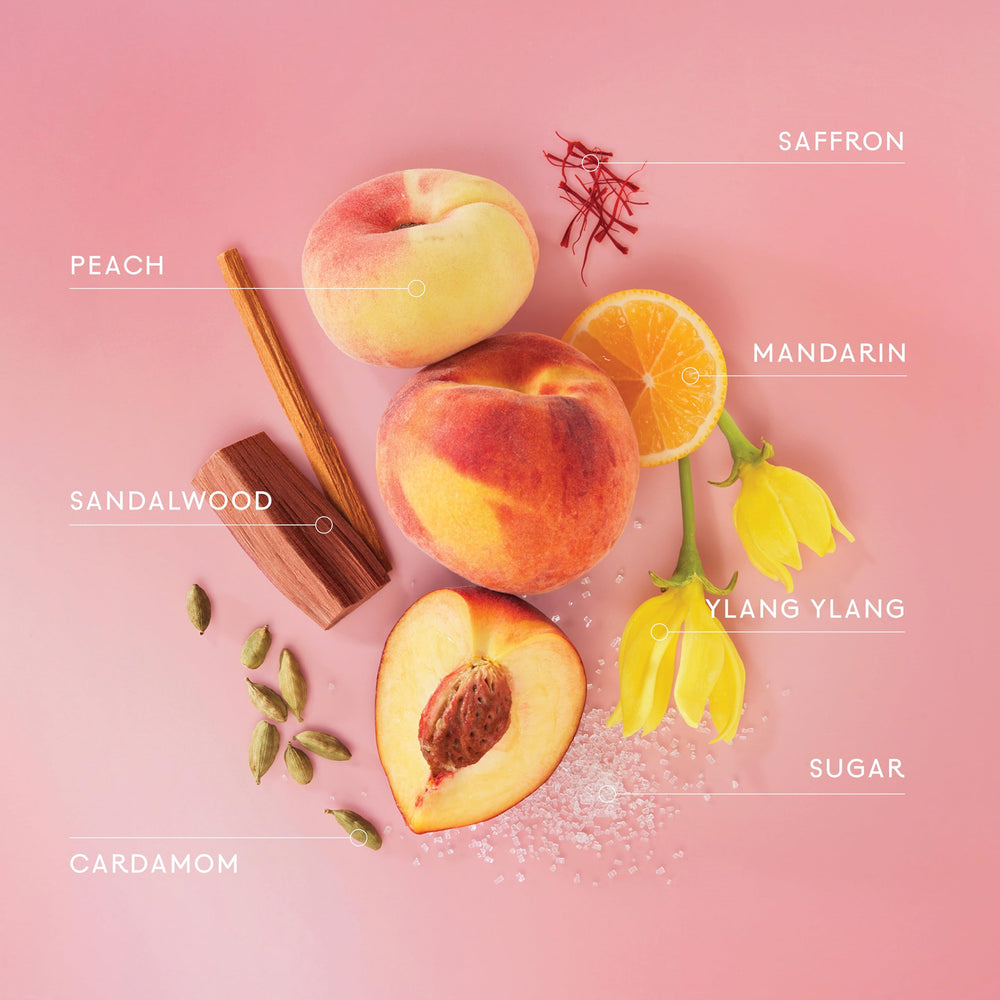 Lake & Skye Sueded Peach purse spray applied to pulse points for subtle scent