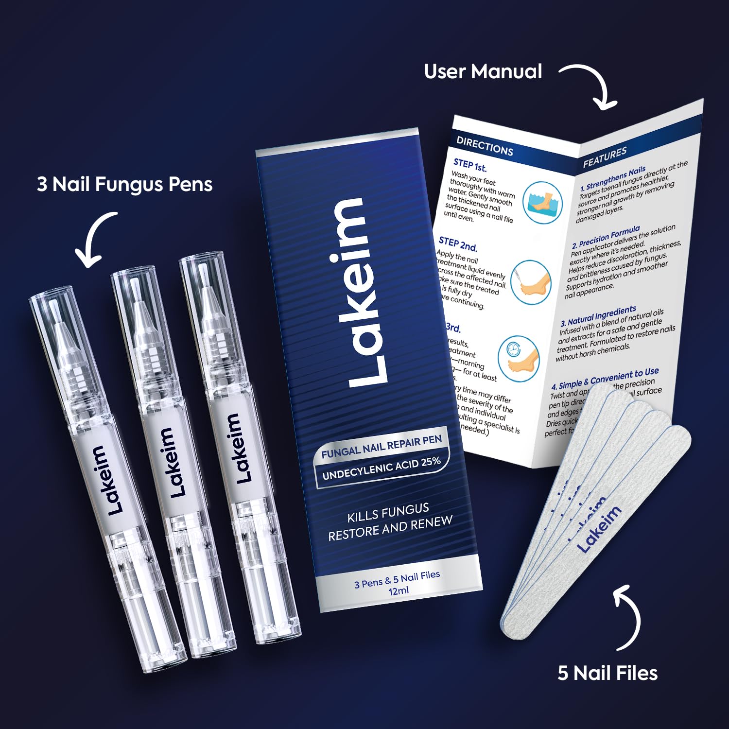 Lakeim undecylenic acid 25% with tea tree oil formulation