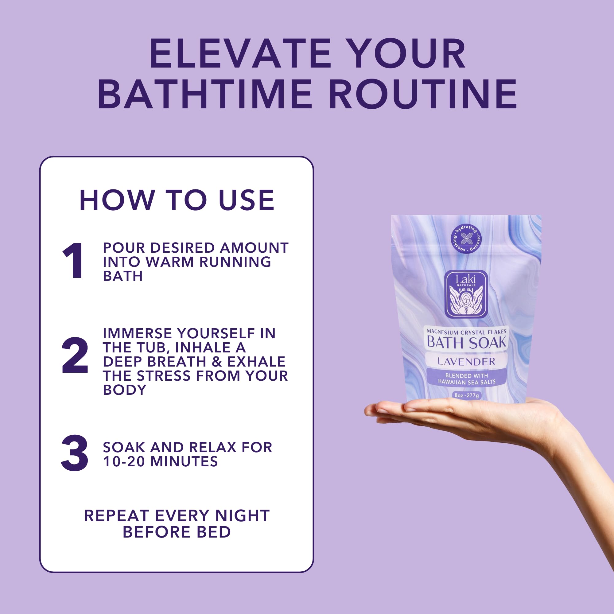 Laki Naturals better sleep bath soak designed for restful evenings