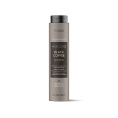Lakmé Teknia Black Coffee Shampoo bottle with color-refreshing formula for dark hair.