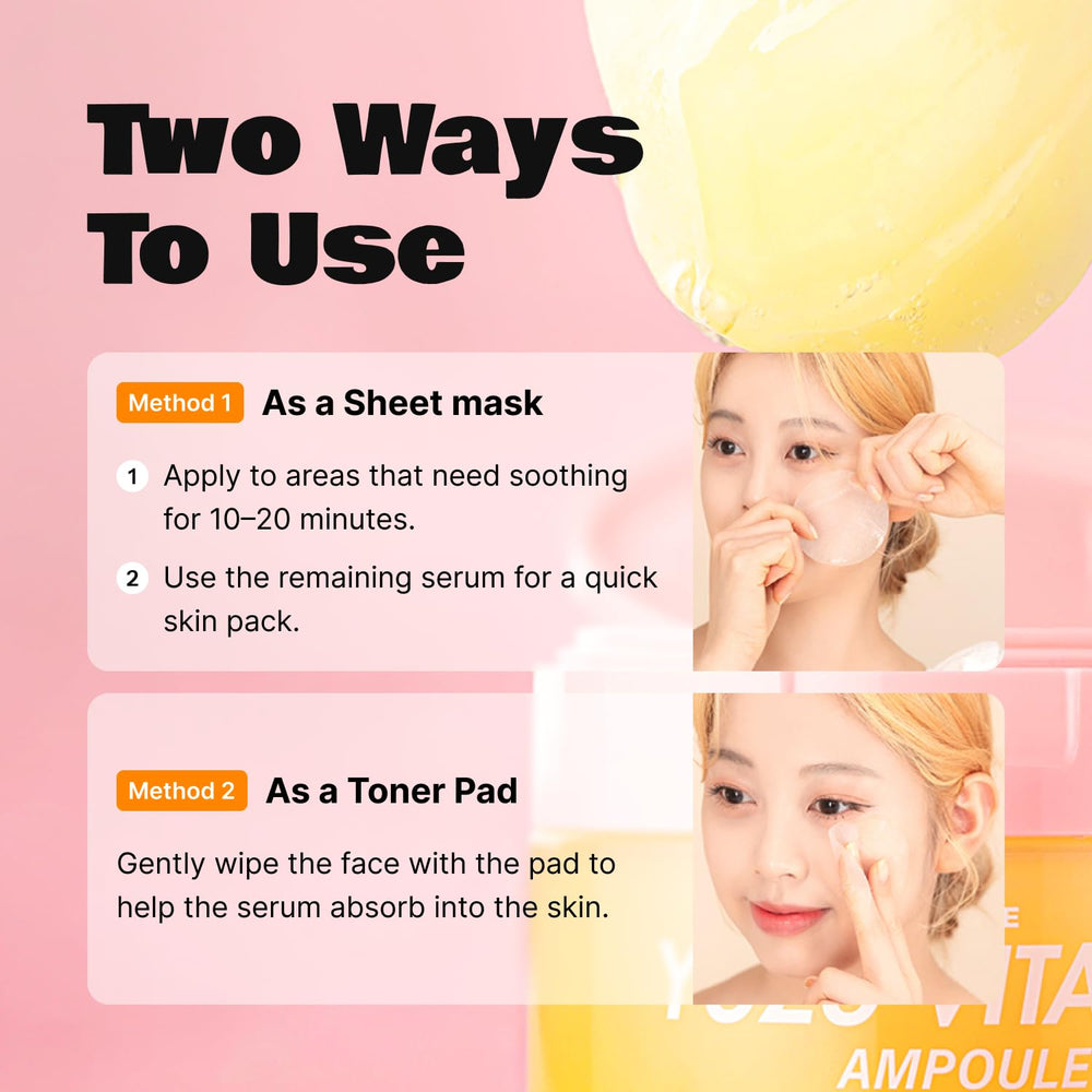 LALARECIPE Yuzu Toner Pads face coverage demonstrates full-face care.