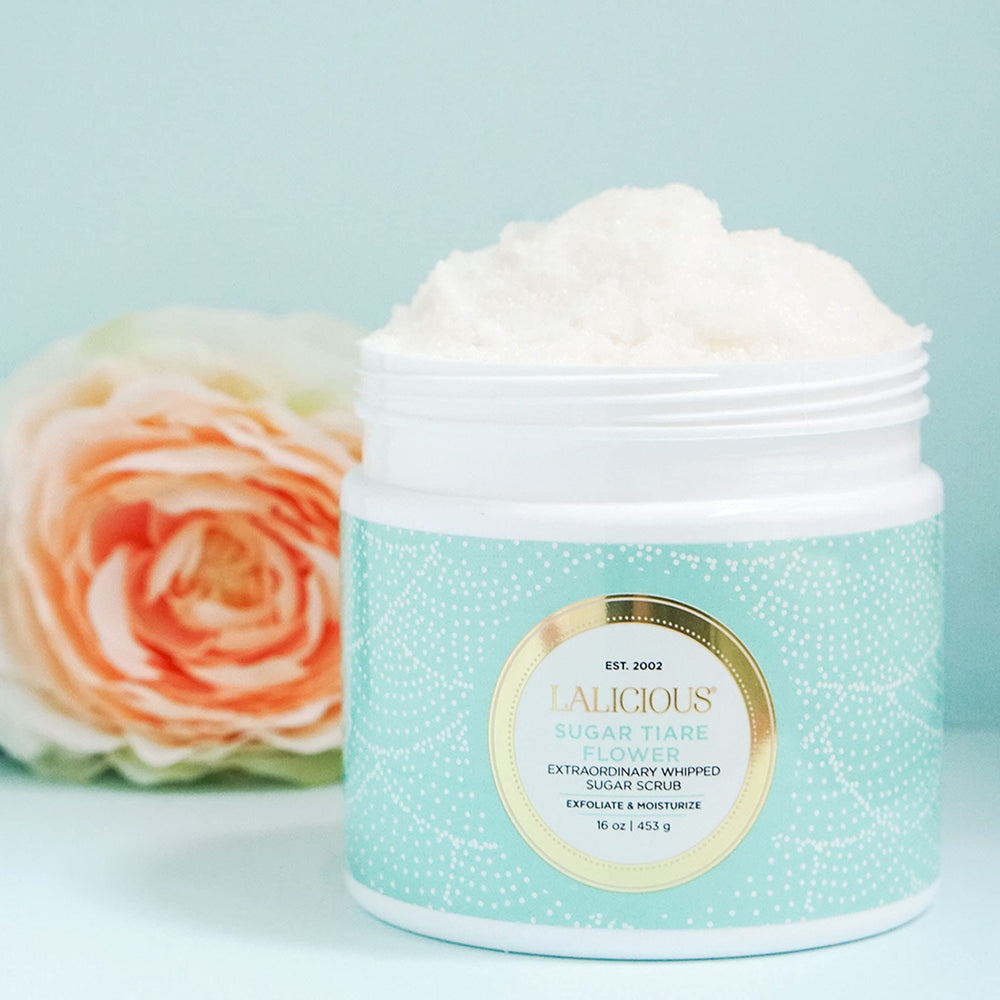 LaLicious whipped scrub massage action on arm for renewed softness.