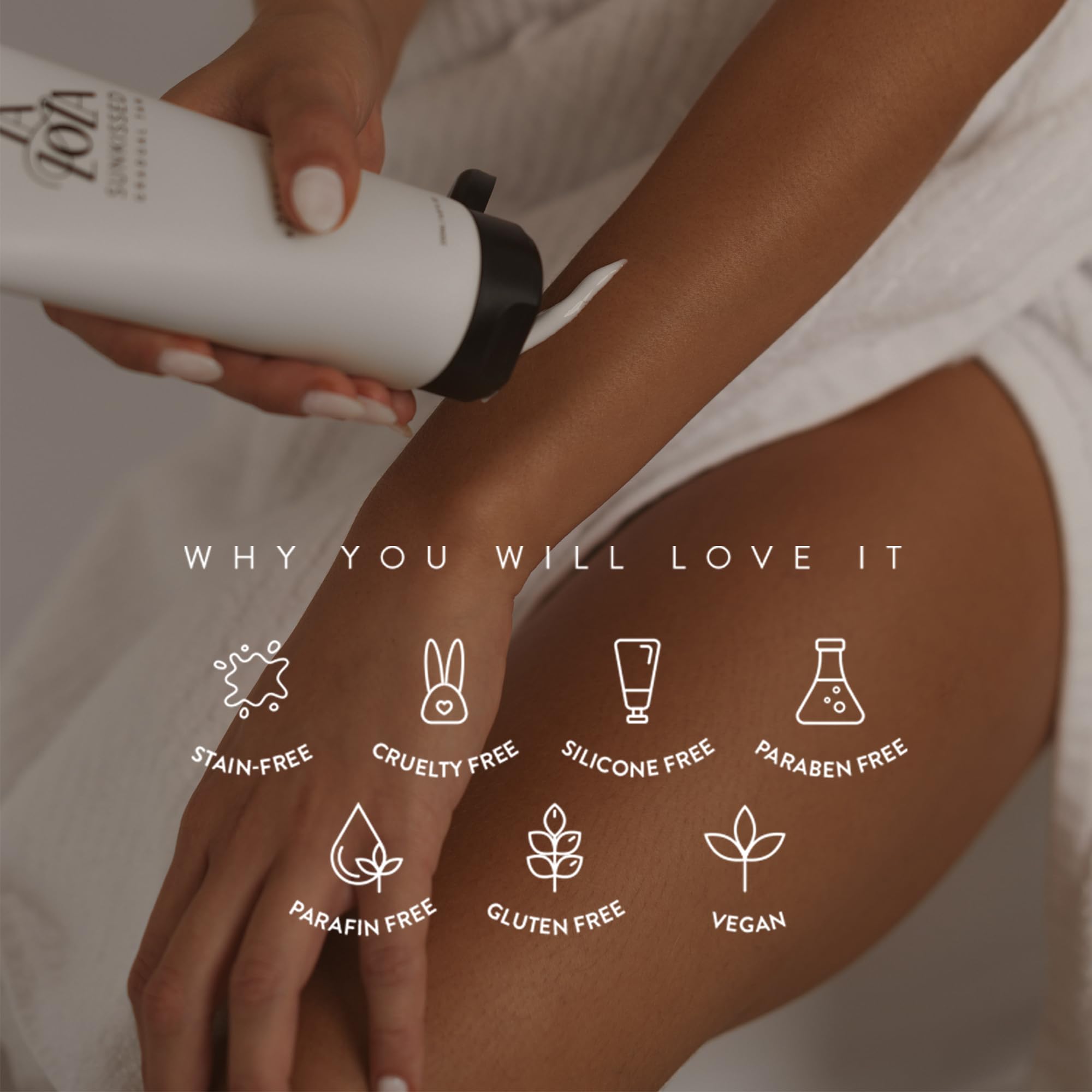 LALOLA Sunkissed glow on skin suggests natural sun-kissed radiance