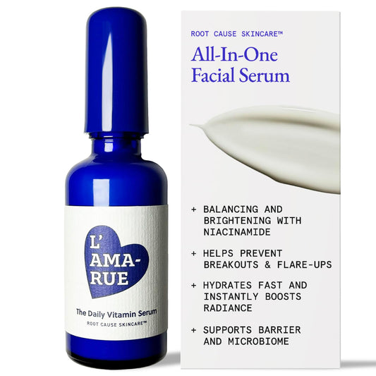 Lamarue Daily Vitamin Serum bottle promotes hydration and radiant skin.