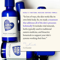 Lamarue Daily Vitamin Serum packaging on display communicates luxury skincare.