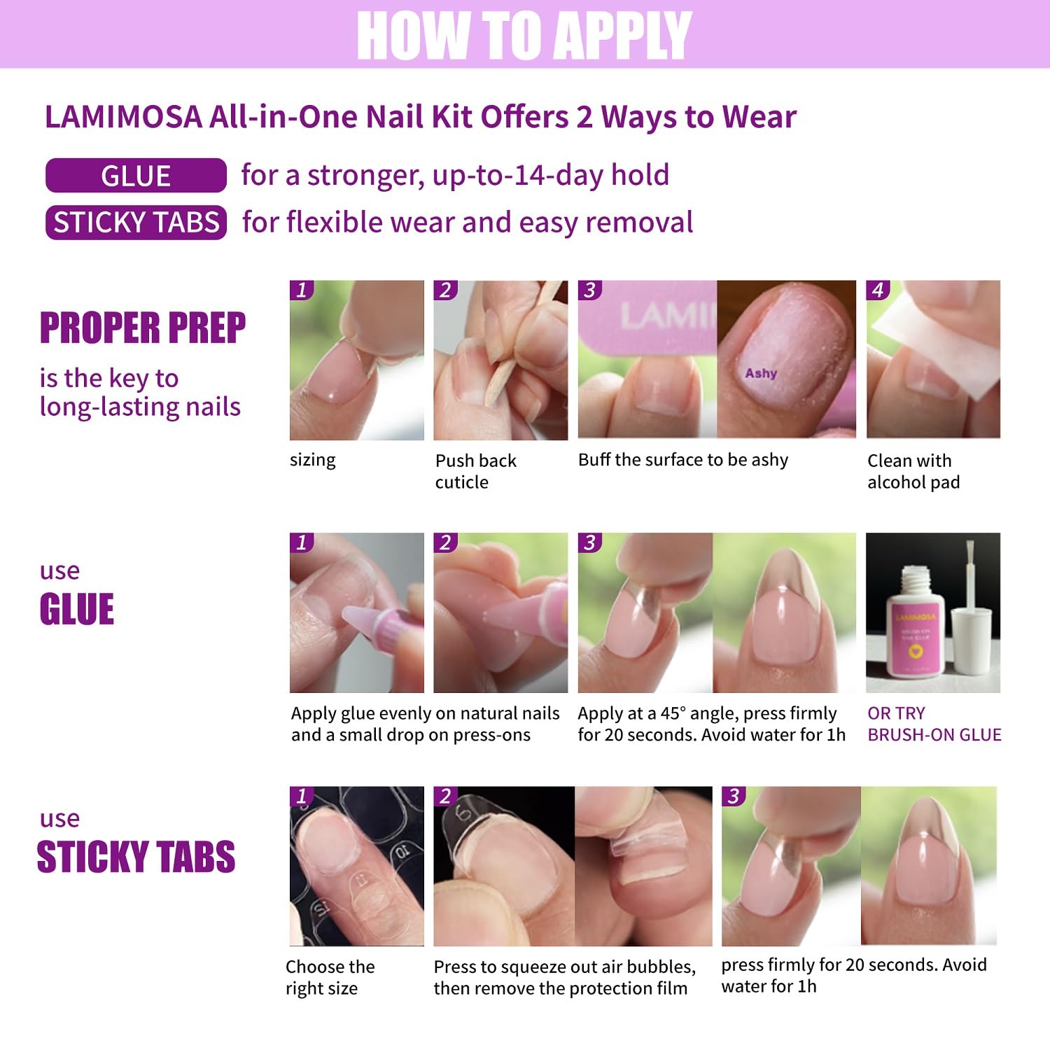 LAMIMOSA Swan Lake nails durability test showing flexible base for daily wear.