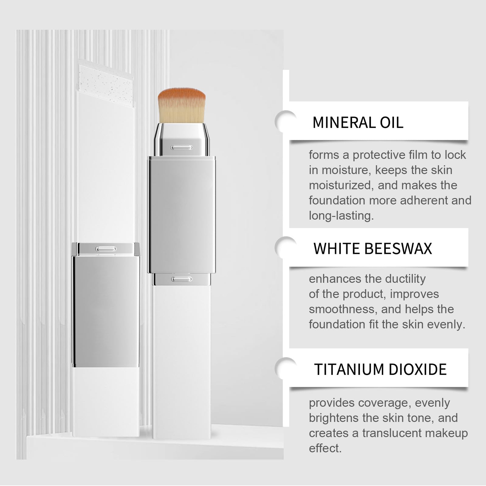 Lampolar Blanc Cover Cream Stick detachable brush end for easy blending