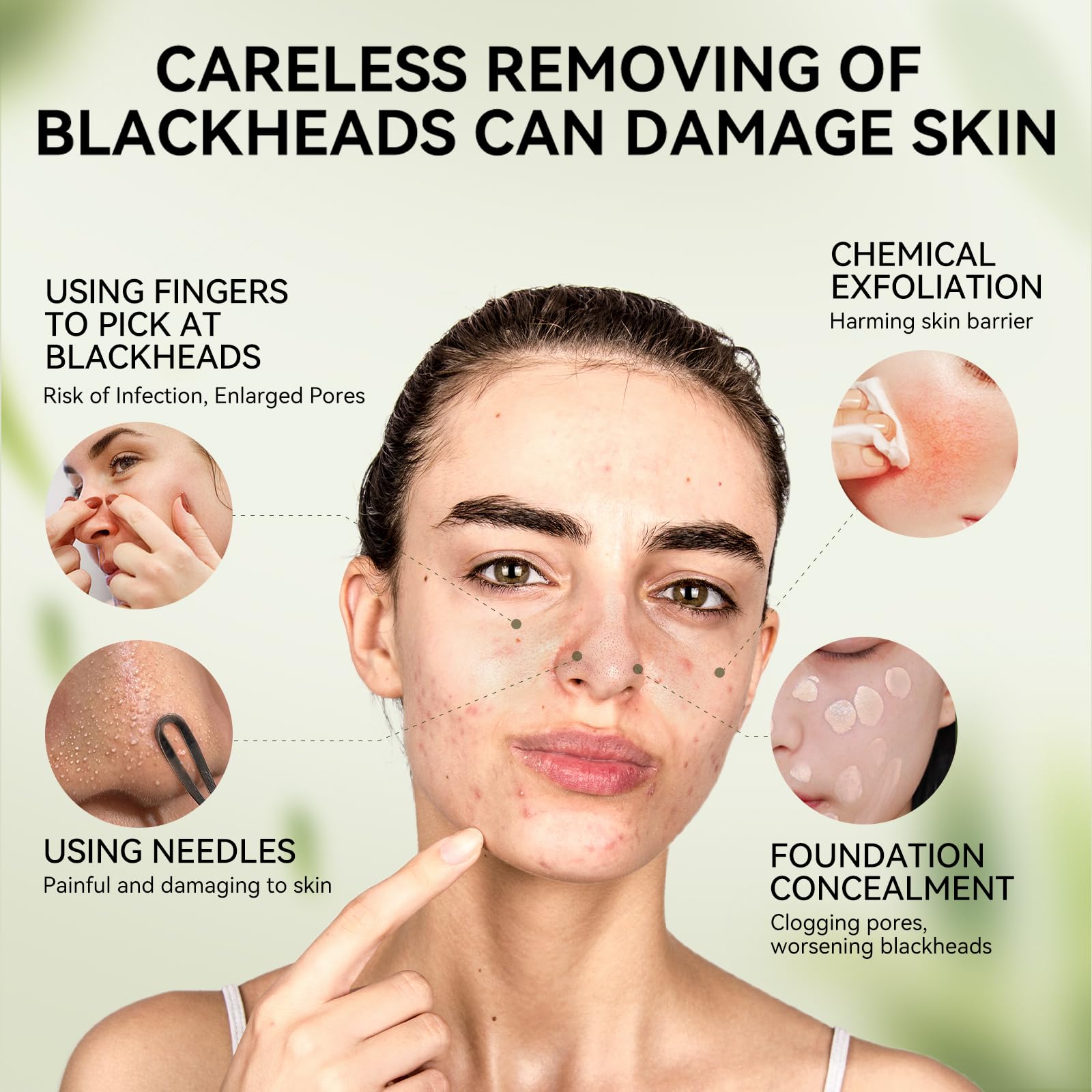 LANBENA bamboo charcoal visual demonstrates deep-cleaning action on pores