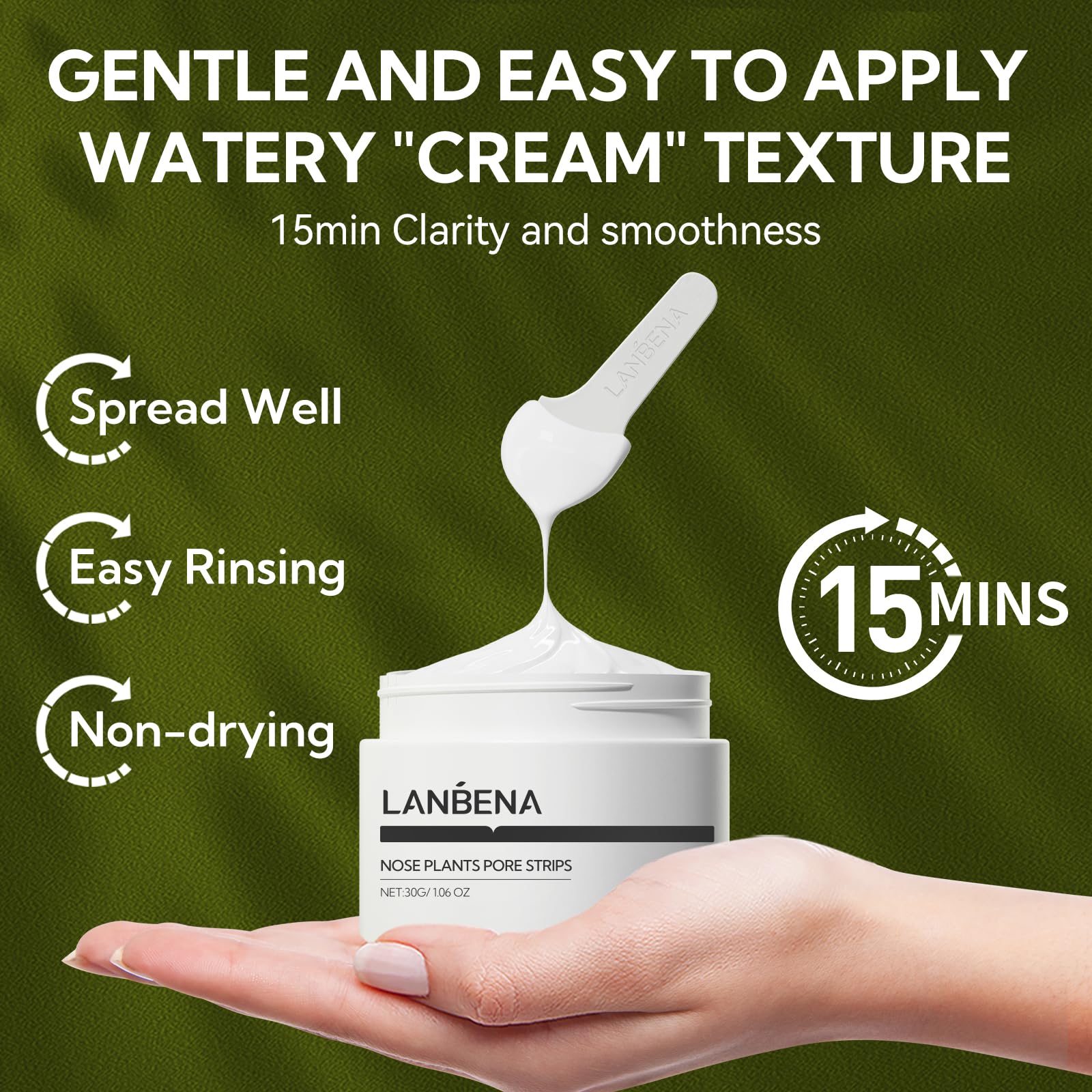 LANBENA mask on forehead demonstrates versatile use for fine hair removal