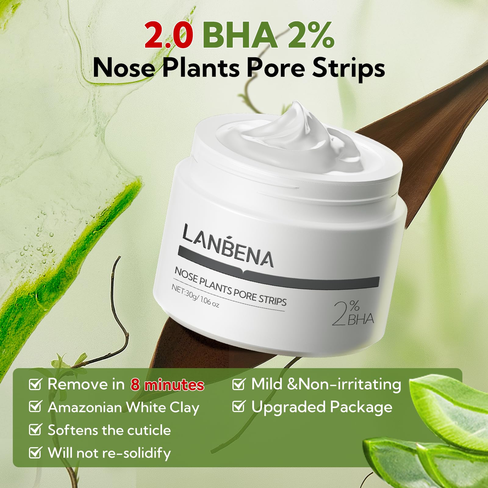 LANBENA nose strip close-up showing adhesive film for easy application.