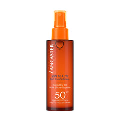Lancaster Sun Beauty Dry Oil Fast Tan Optimizer bottle with SPF 50 for protected tanning