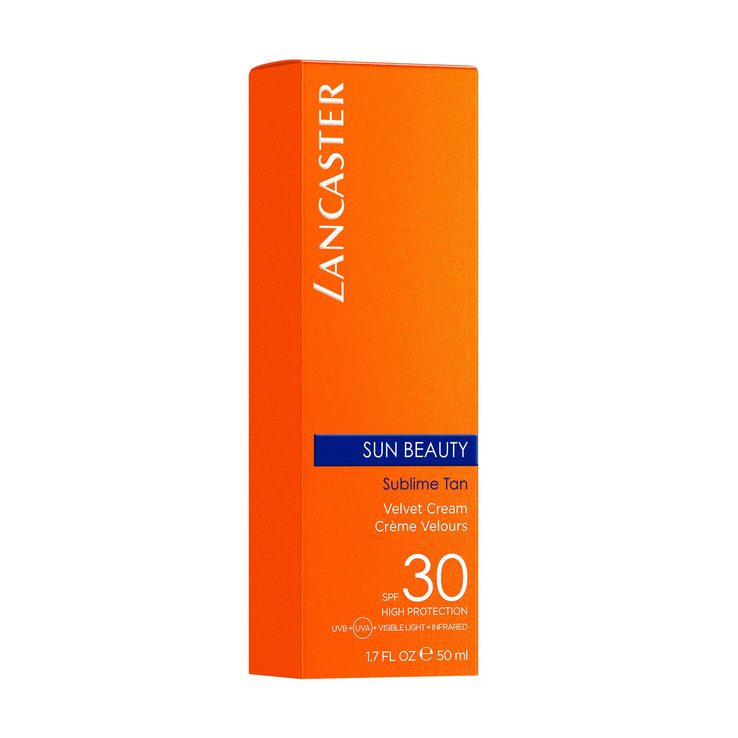 Lancaster Velvet Touch Cream SPF30 label shown on packaging for protection