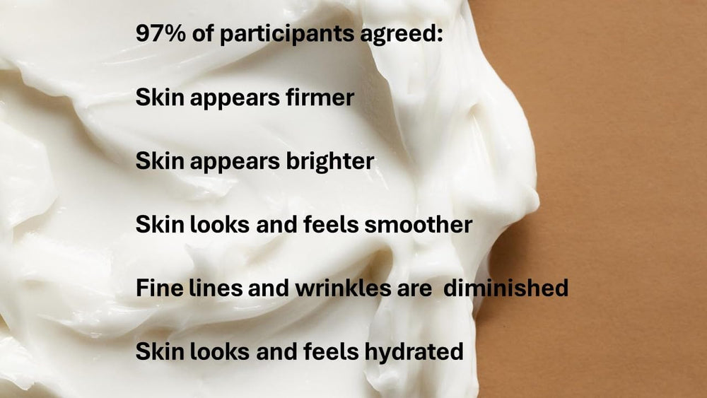 Nourish cream bottle label emphasizing glycolic acid and hydration benefits.