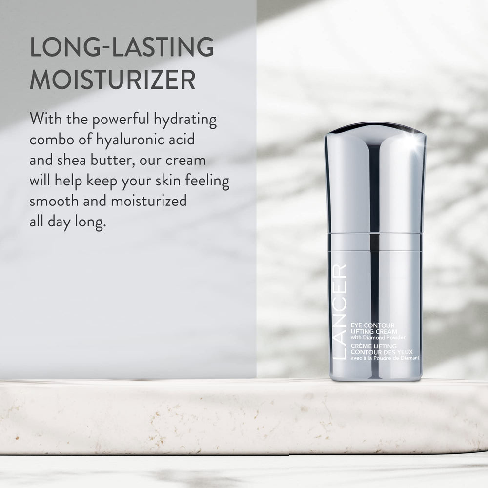 Diamond powder in Lancer cream brightens the eye area.