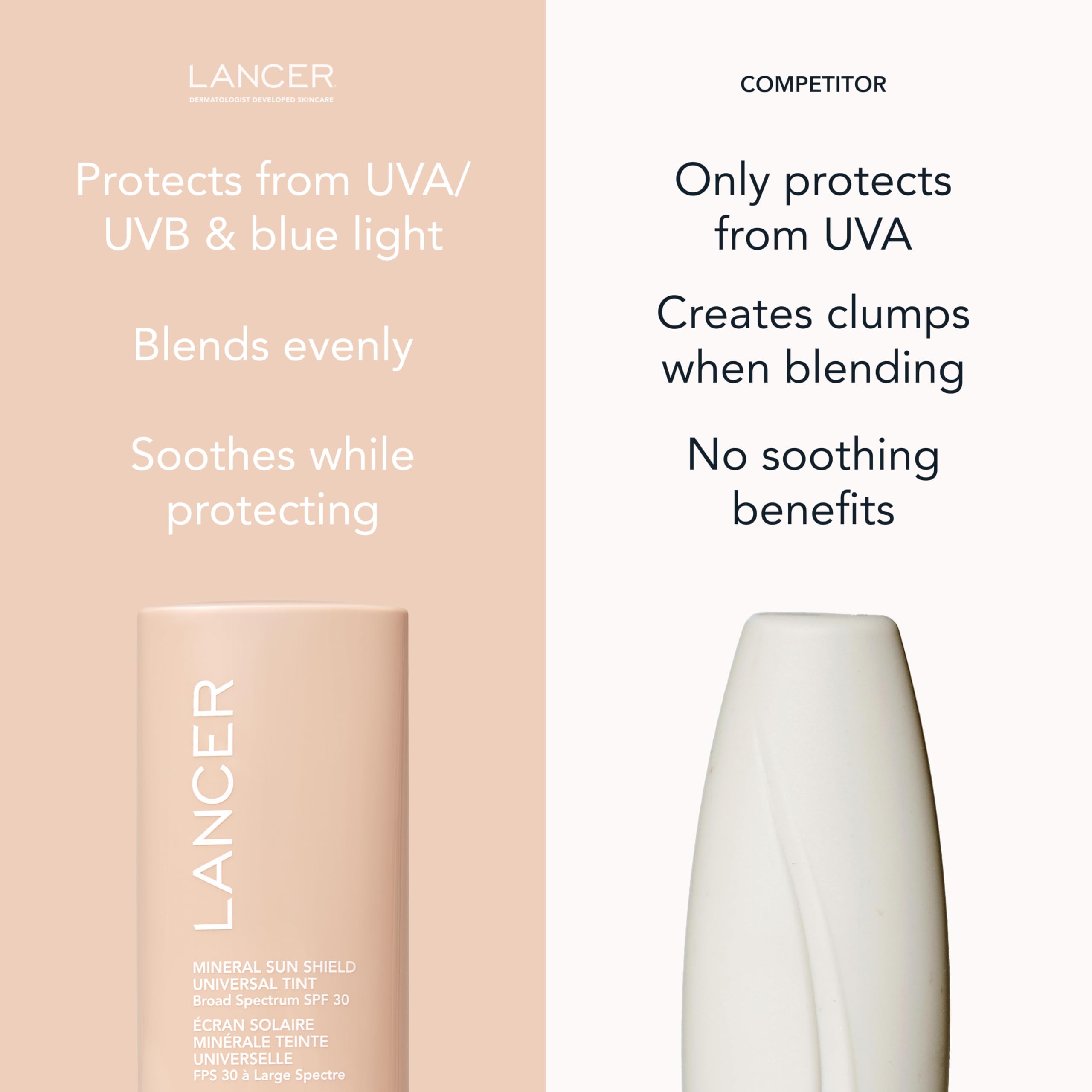 Lancer Mineral Sun Shield applied as primer for makeup base.