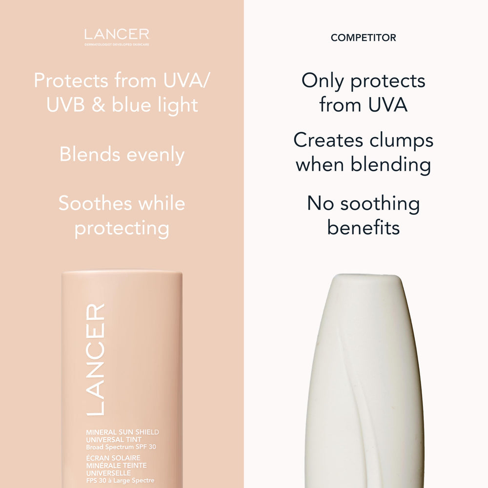 Lancer Mineral Sun Shield applied as primer for makeup base.