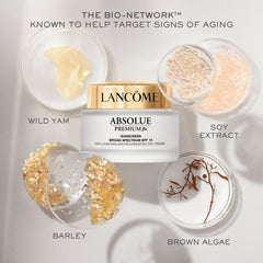 Lancôme Absolue Premium BX Day Cream jar with SPF 15, ready for morning use.