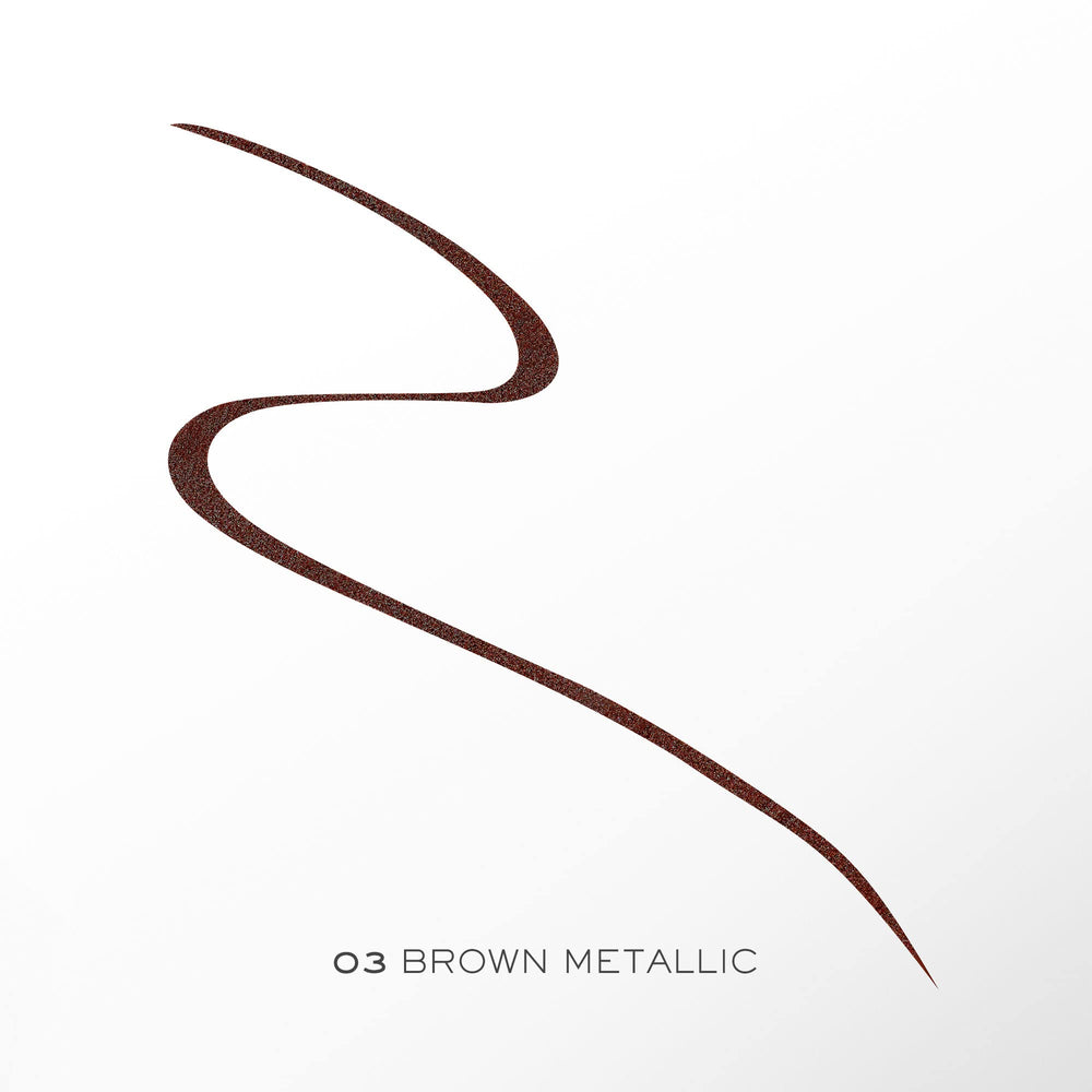 Lancôme Artliner brown metallic finish eyeliner for bold, shimmering definition.