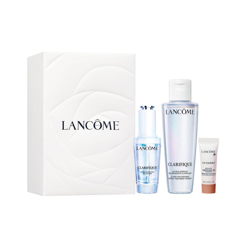 Lancôme Clarifique Double Treatment Essence bottle boosts radiance and hydration