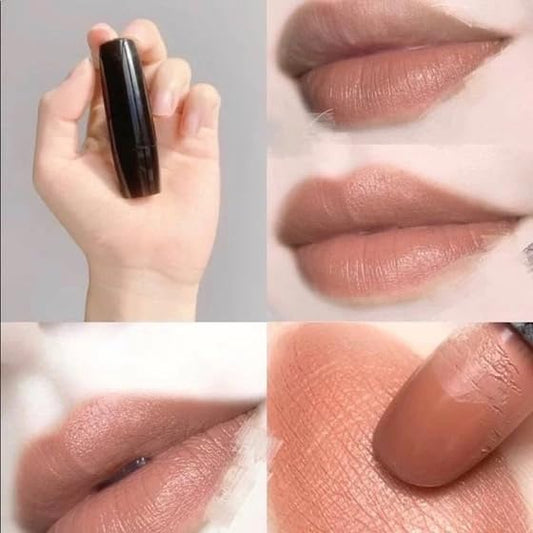 Lancome Color Design Lipstick creamy finish swatch on lips for everyday color
