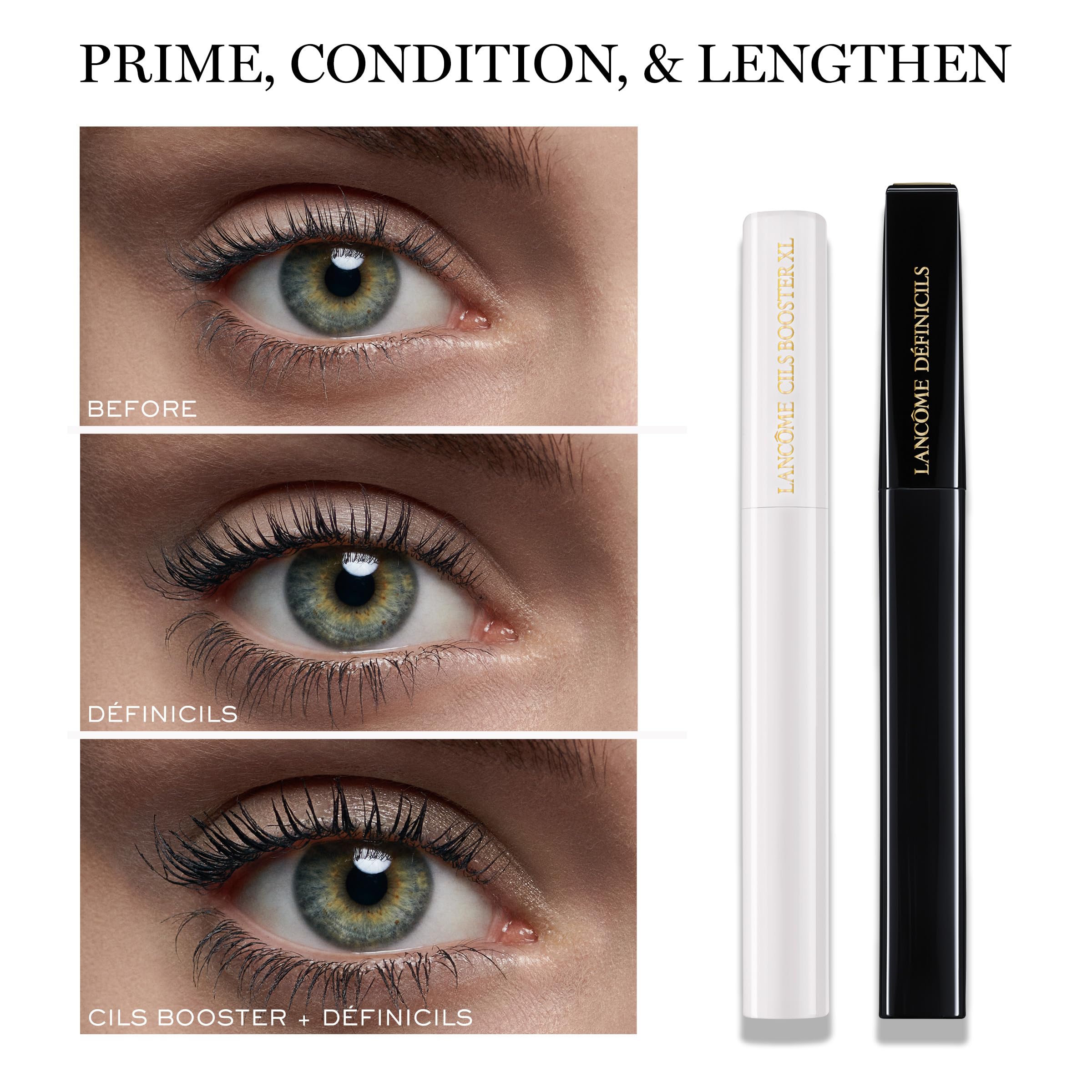 Lancôme Définicils application on lashes during wear.