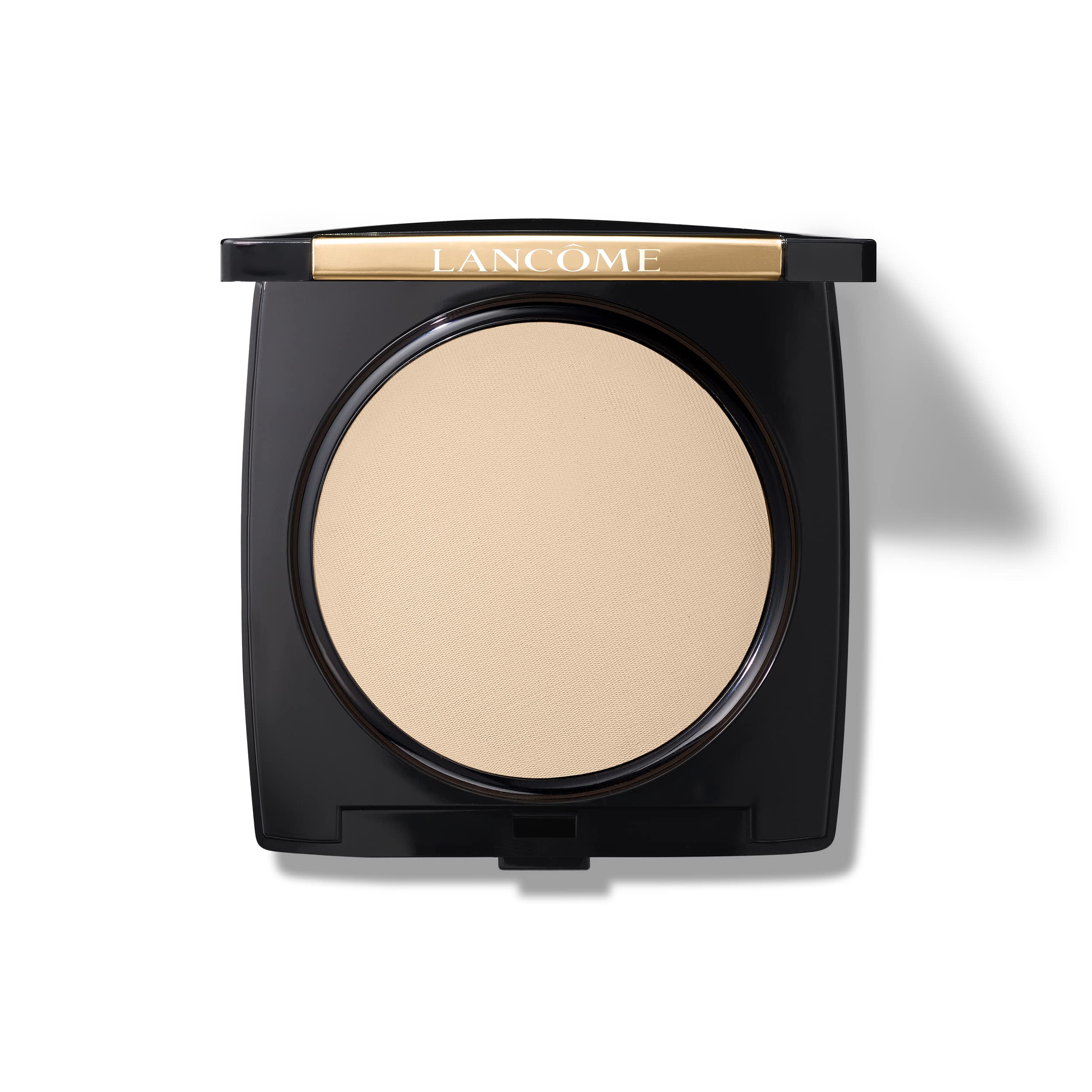 Lancôme Dual Finish powder compact showing natural matte finish for all skin types