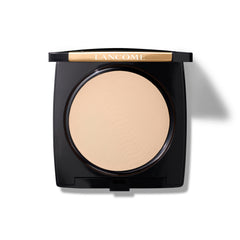 Lancôme Dual Finish powder compact showing natural matte finish for all skin types