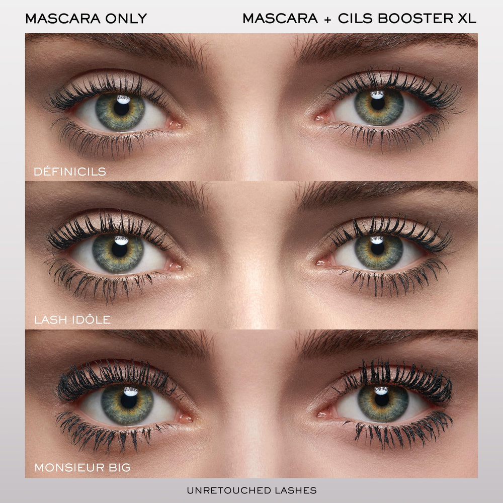 Lancôme eye application with Lash Idôle showing lift and separation.