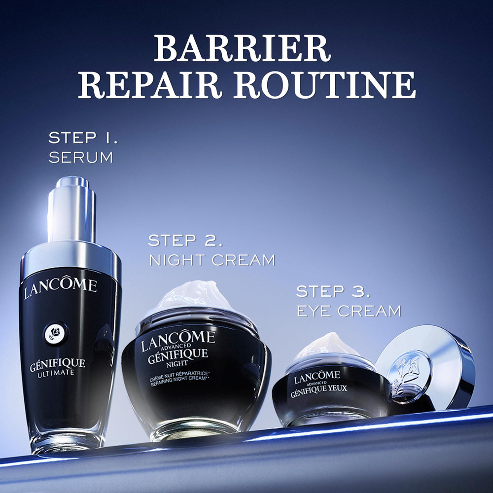 Lancôme Génifique Ultimate Recovery Serum elevates skin hydration for a healthy look.