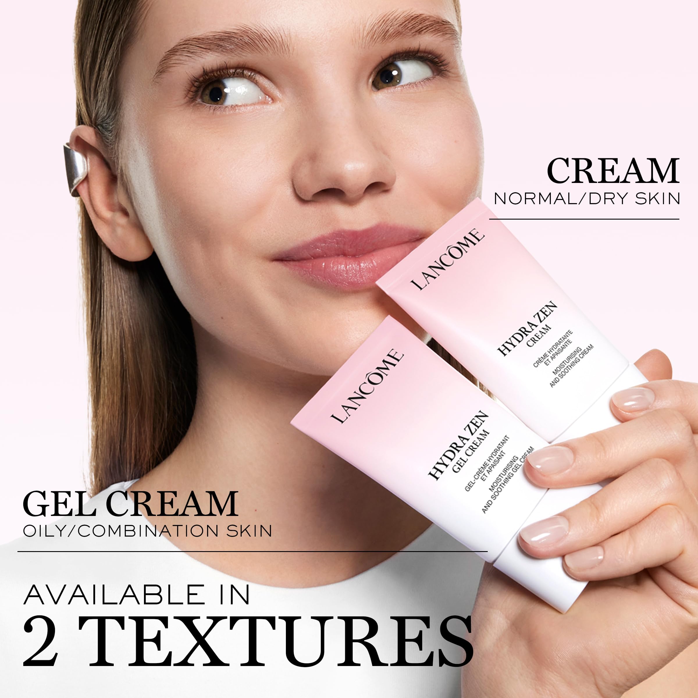 Lancôme Hydra Zen hyaluronic acid focus emphasizes hydration.