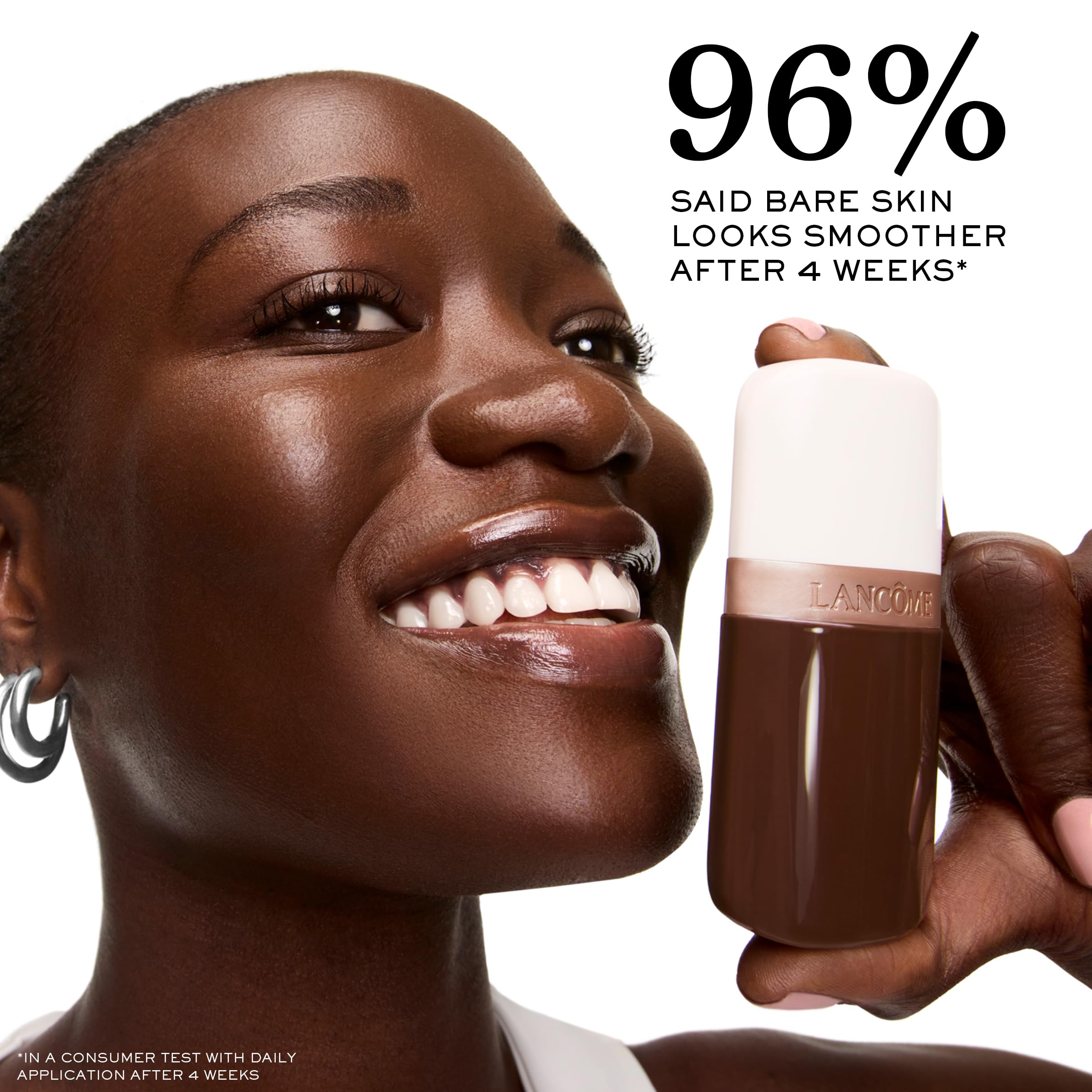 Lancôme Idôle 3 Serum Supertint on cheek demonstrating glow and subtle blur.