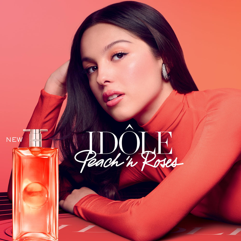 Lancôme Idôle Peach ’N Roses lifestyle shot suggests confident, everyday elegance.