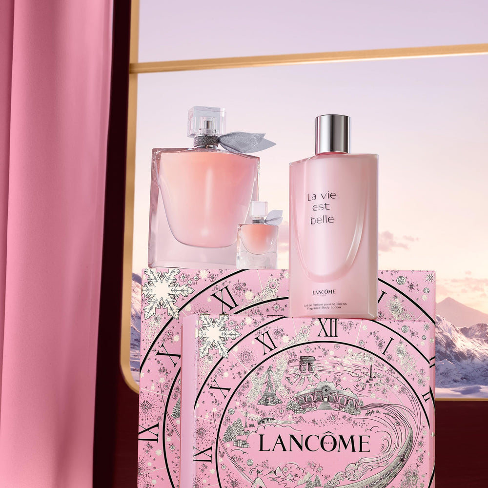 Lancôme La Vie Est Belle body lotion, 6.7 oz, silky hydration.