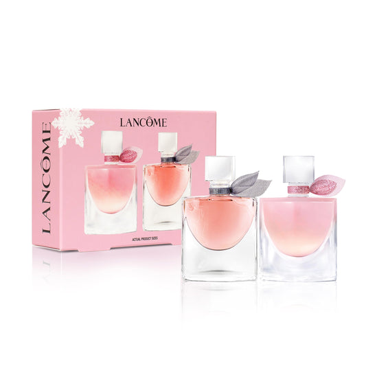 Lancôme La Vie Est Belle mini duo gift set displayed, travel-friendly and gift-ready.
