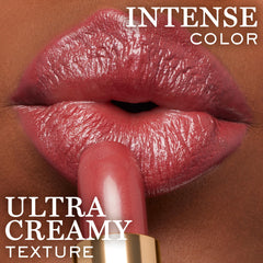 Lancôme L'Absolu Rouge cream finish lips close-up with luminous, smudge-resistant color.